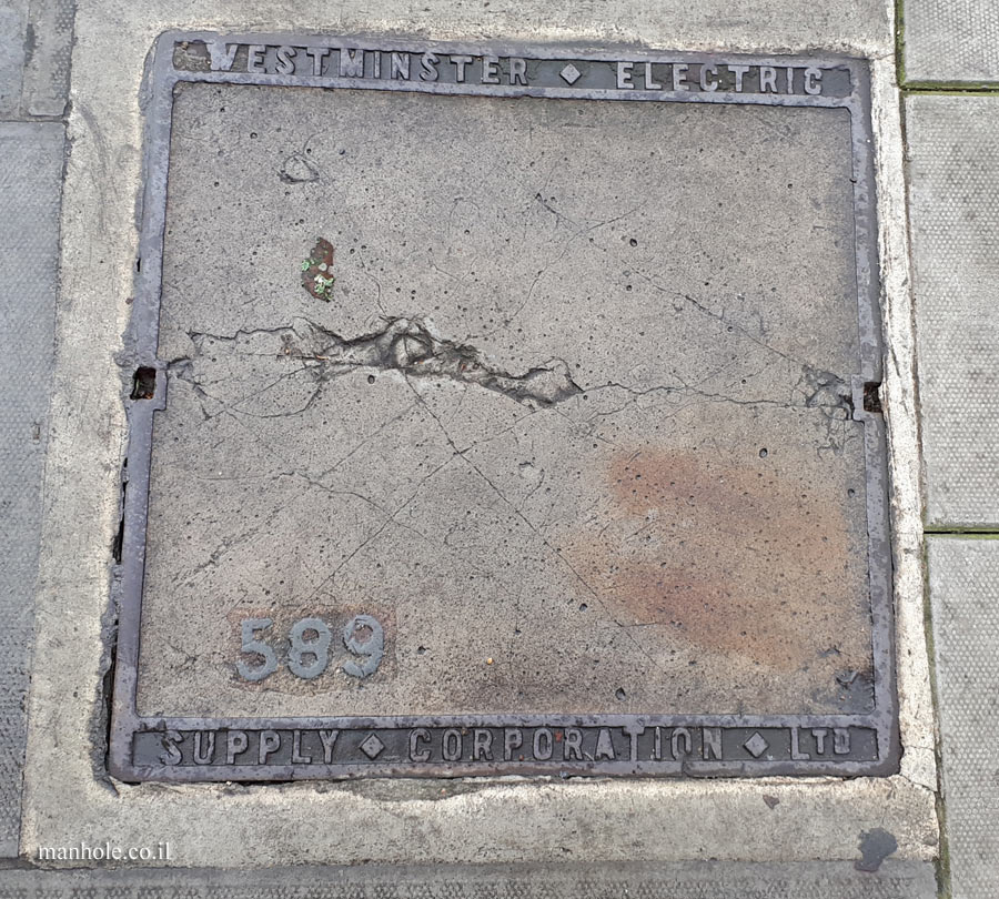 London - electricity - concrete cover with thin frame