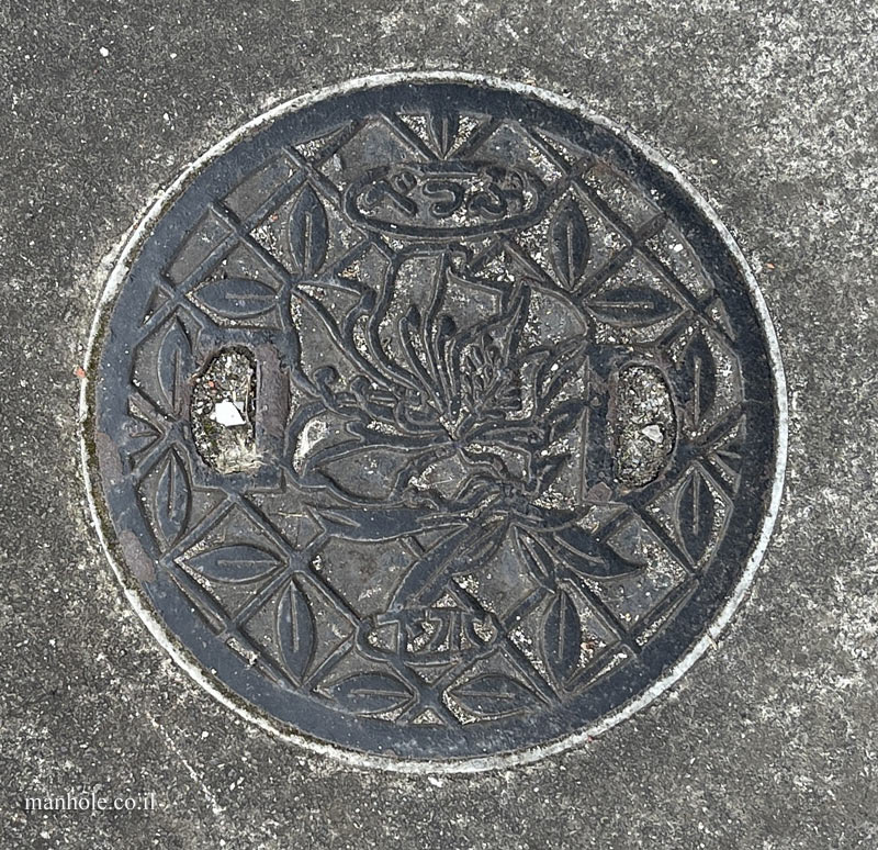 Beppu - Sewage - A lid with the flower symbolizing the city on it