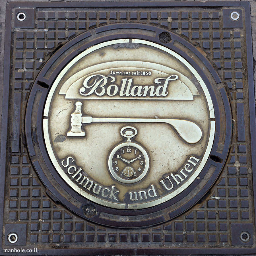 Dortmund - Golden lid with the emblem of the Bolland jewelry and watch store