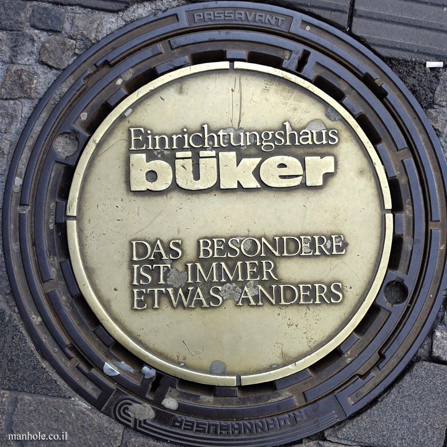 Dortmund - Golden lid indicating the furniture company Büker