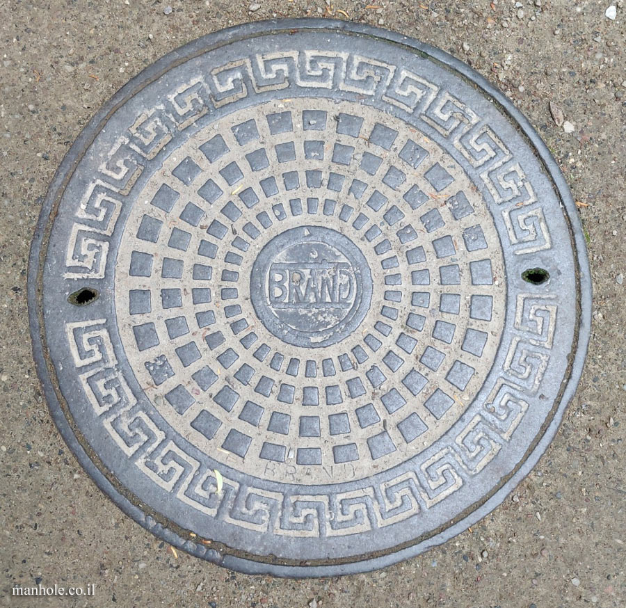 Frederiksberg - Lid with the text BRAND and a frame in a Greek pattern