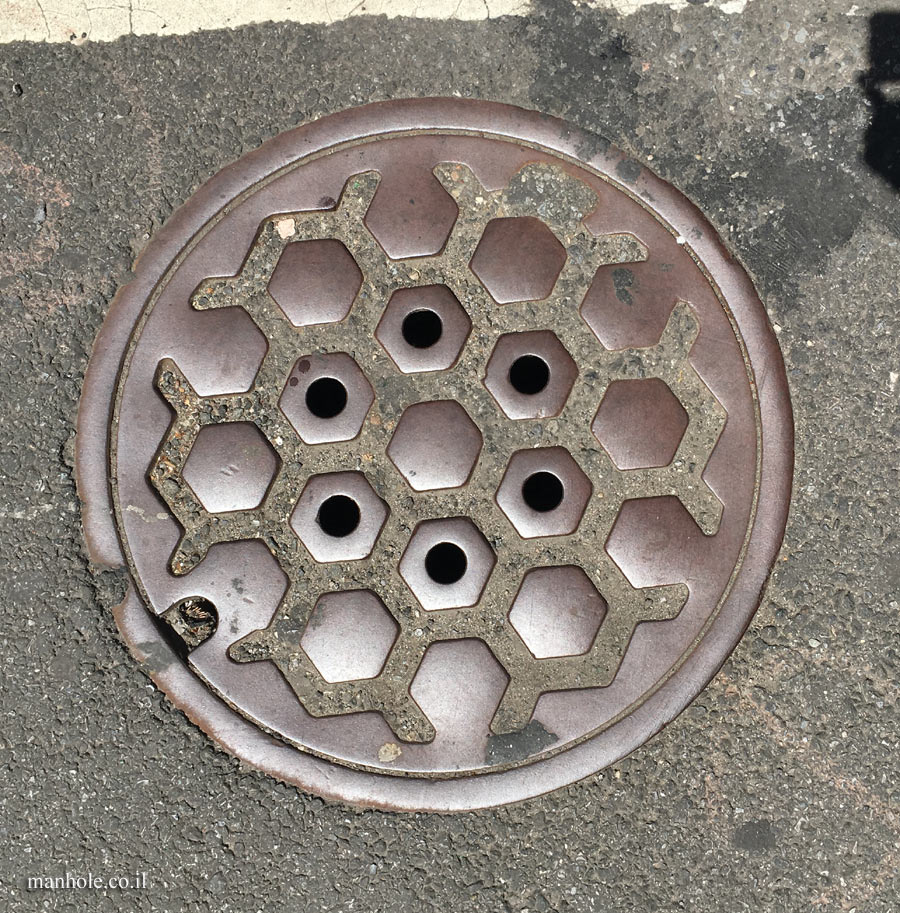 New York - A round lid with many hexagons in it