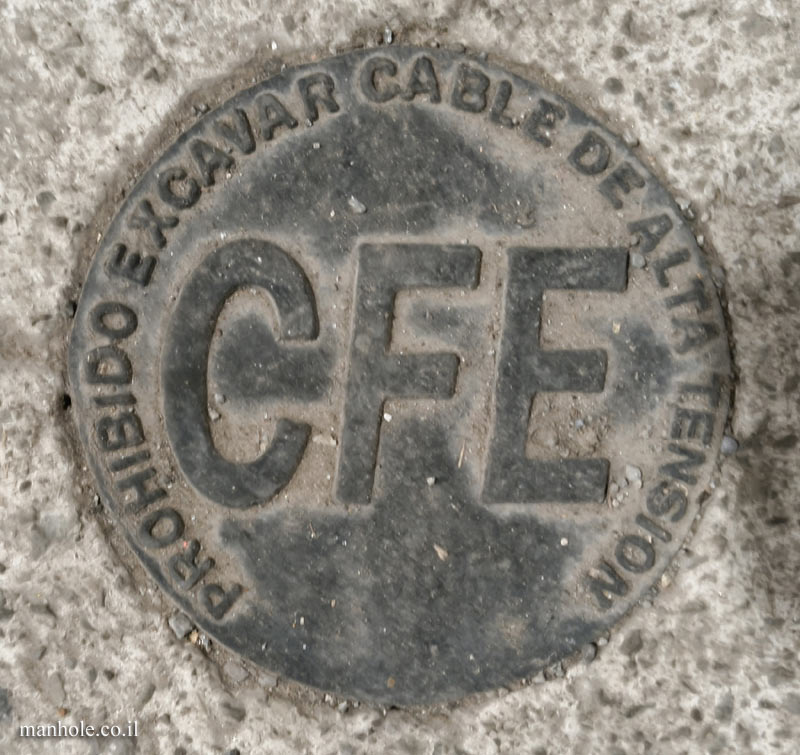 Pachuca - Warning of a high-voltage cable buried underground