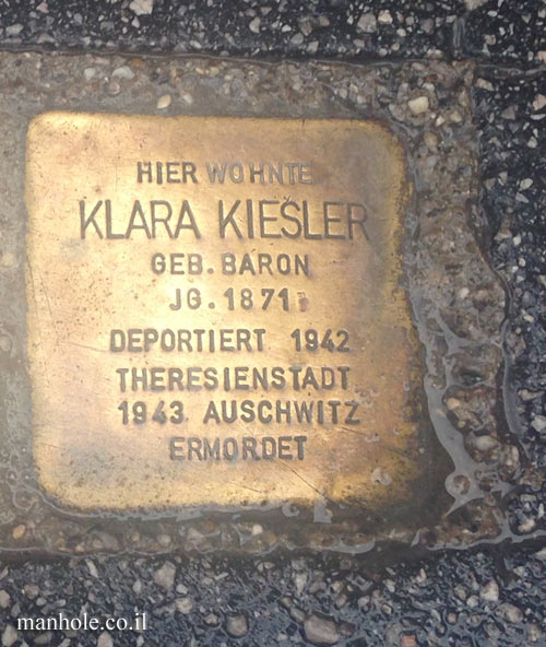Salzburg - "Stumbling stone" - a memorial plaque in the Klara Kiesler house