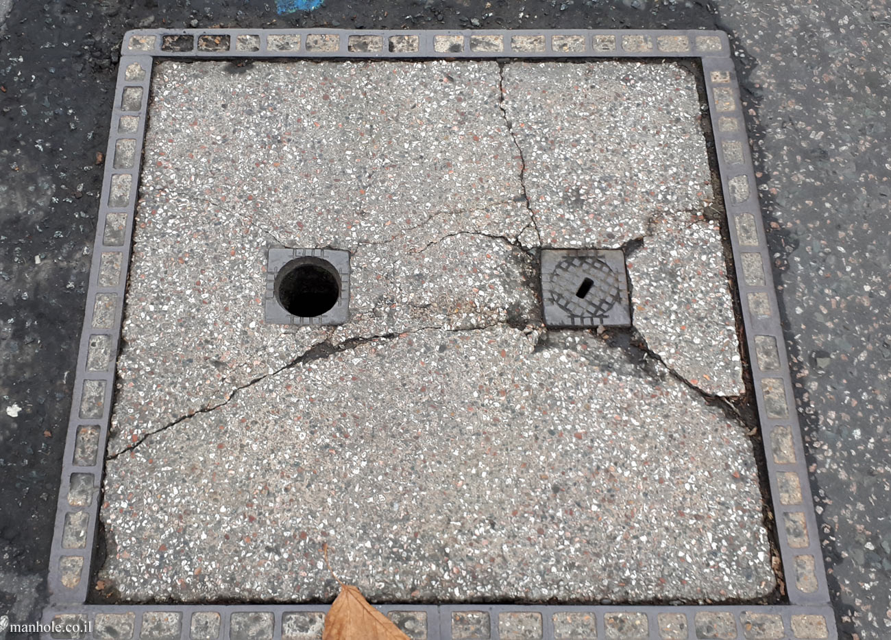 London - Hampstead - Concrete cover with two metal openings