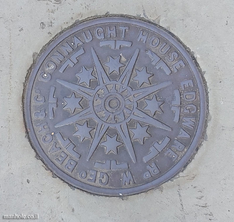 London - heating - coal hole - round lid with stars