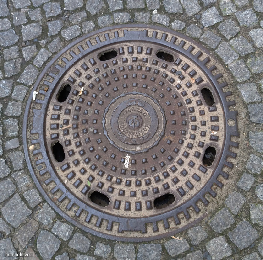 Berlin - a manhole cover manufactured in East Germany