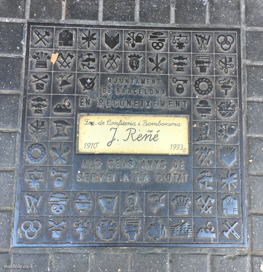 Barcelona - A plaque honoring the Reñé restaurant