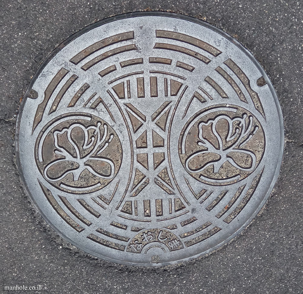 Naoshima - cover with a background that contains the city emblem