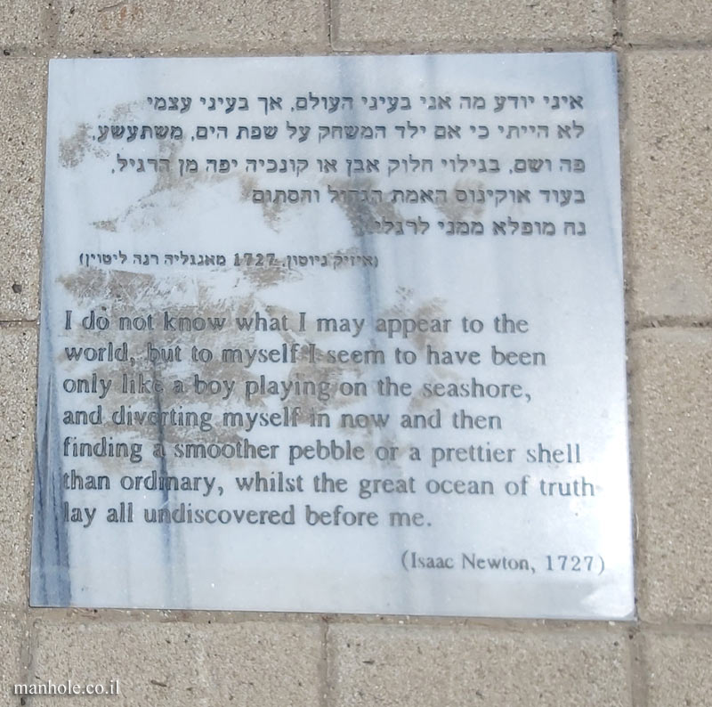 Tel Aviv University - Antin Square tiles - A shell vs  the great ocean of truth (Newton) 2