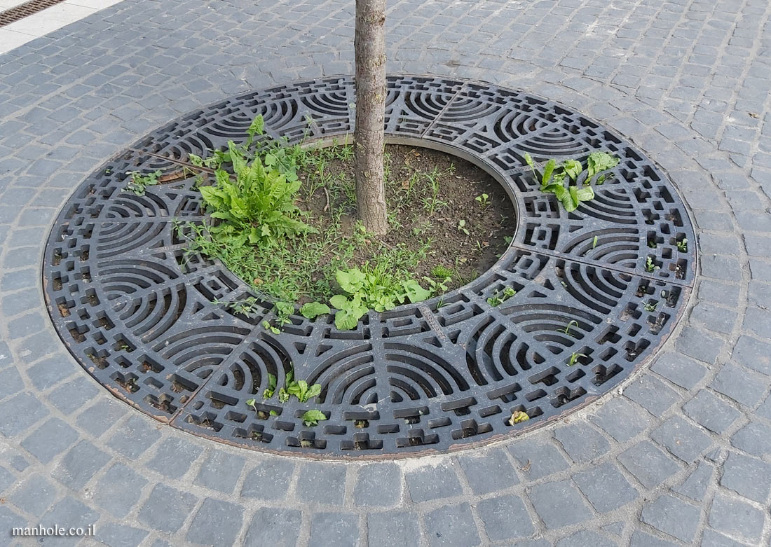 Budapest -A Tree grate - a pattern similar to a cane lamp - Matthias Church