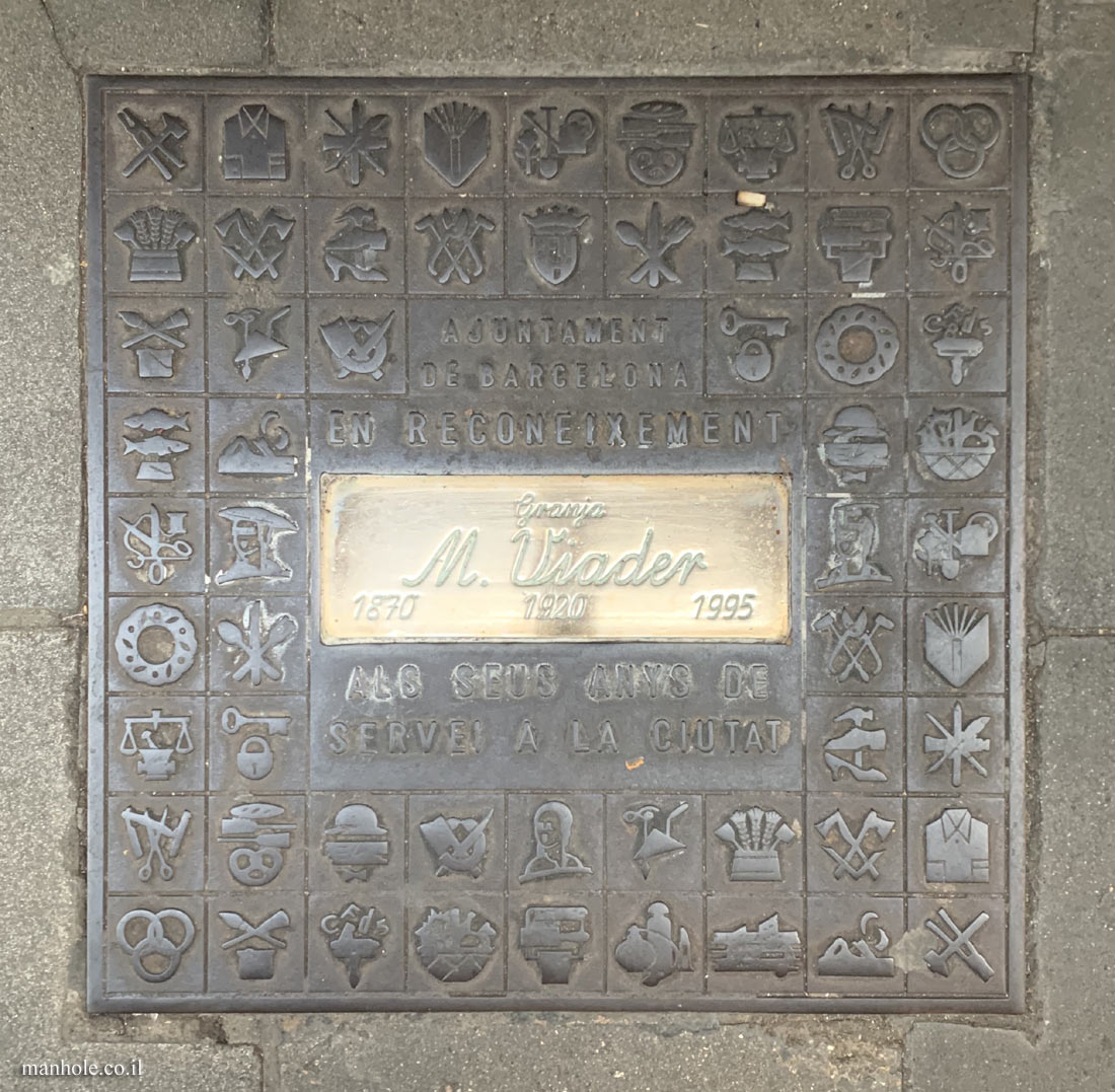 Barcelona - Appreciation plaque to the restaurant and deli Granja M Viader