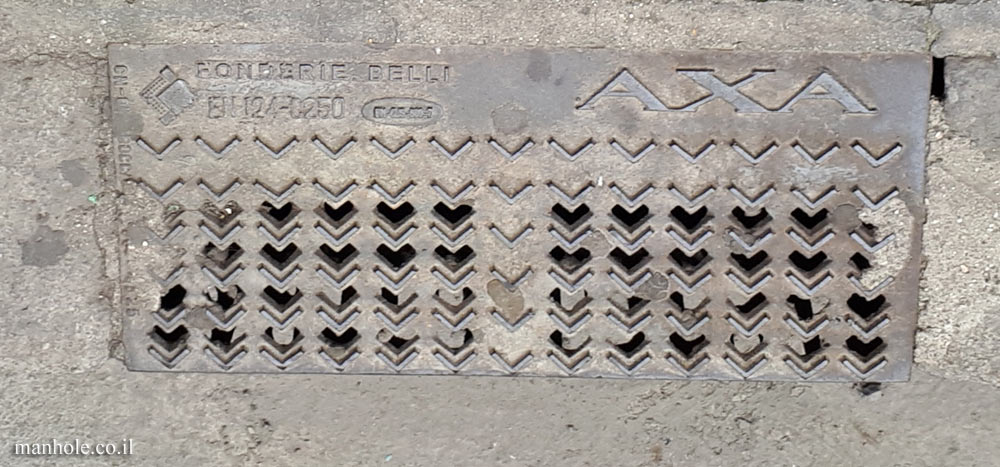 Rome - Sidewalk drainage with angular grooves