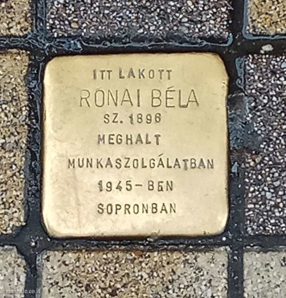 Budapest - "Stumbling stone" - a memorial plaque in the house of Rónai Béla