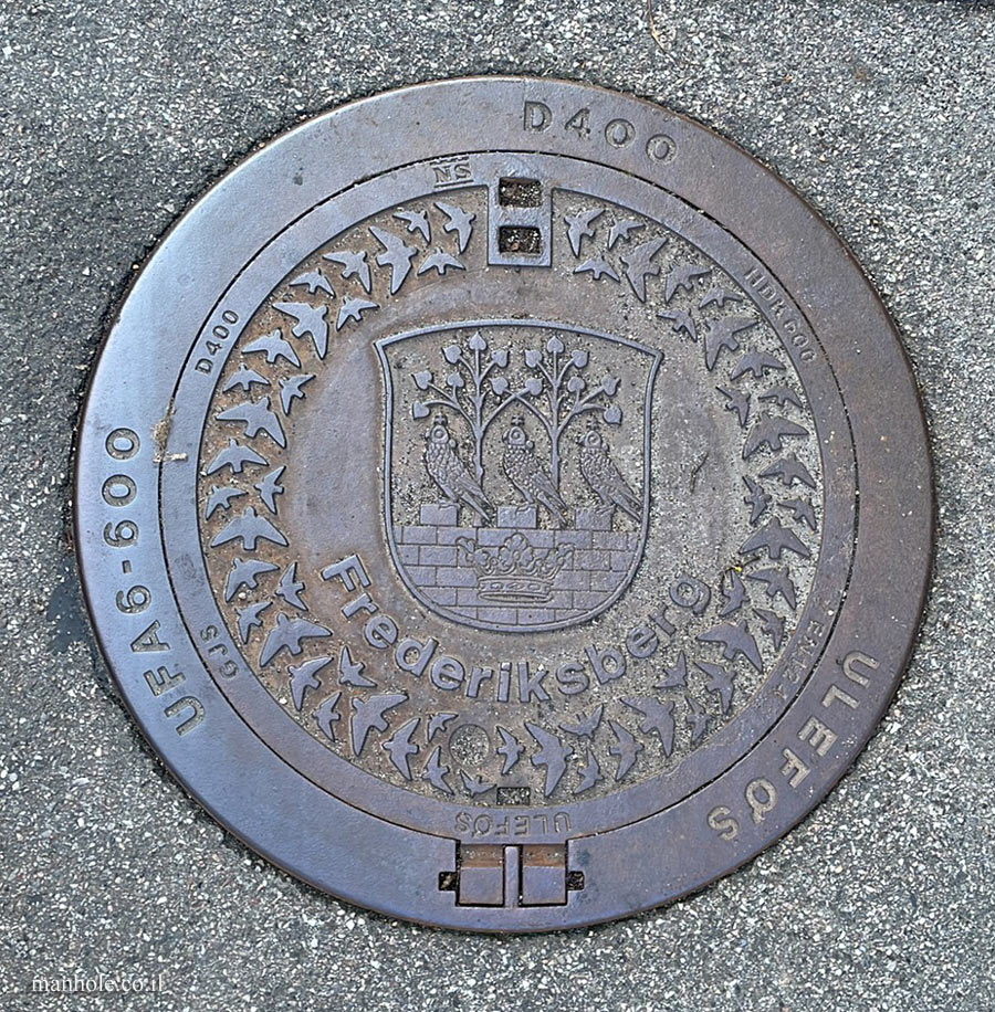 Frederiksberg - lid with the city emblem in the center surrounded by birds