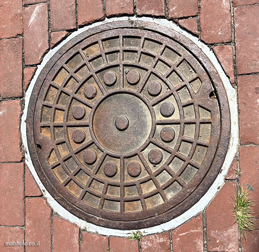 Wheeling, WV - Cover with a background of circles made up of squares