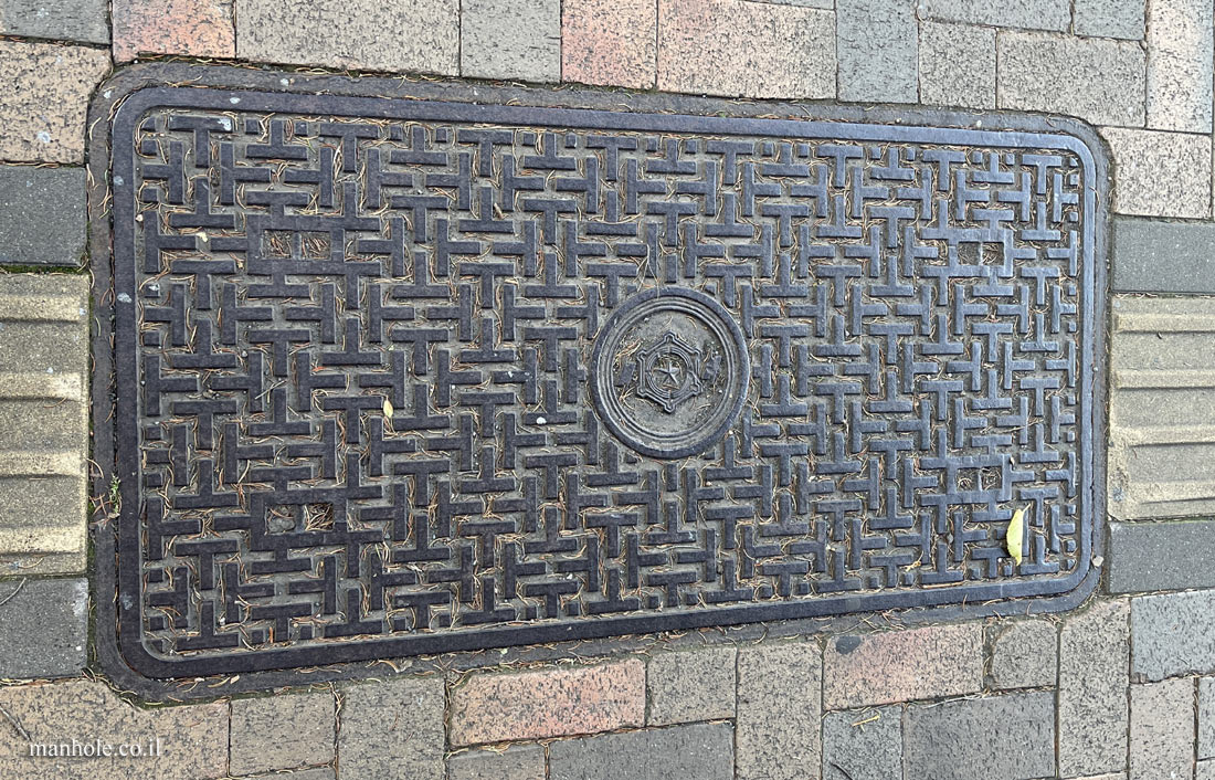 Sapporo - cover with a labyrinth-shaped background and the city symbol in the center